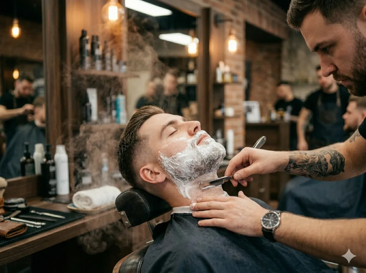 Interior de la barbería